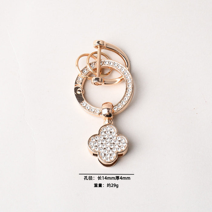 Wholesale Zinc Alloy Four-leaf Clover Diamond Keychain JDC-KC-ZhiC001