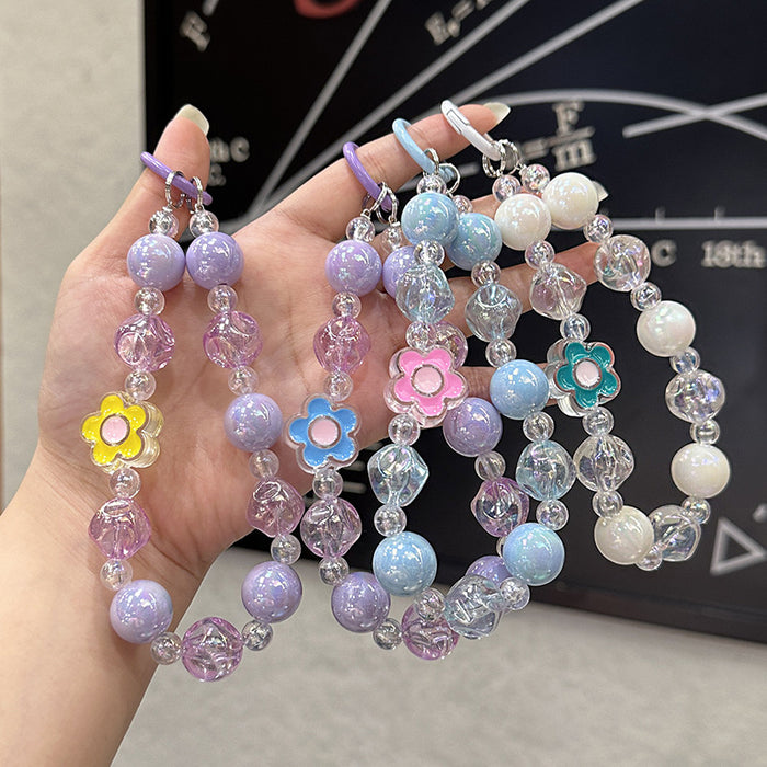 Wholesale New colorful flower handmade bead keychain, colorful backpack pendant, keychain accessories wholesale