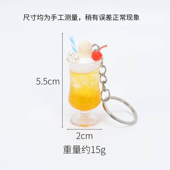 Wholesale Trendy Simulated Juice Cup Pendant Keychain Bag Charm MOQ≥2