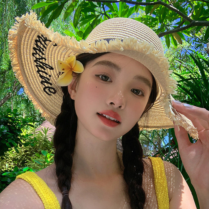 Wholesale Seaside Sun Hat Big Eaves Straw Hat Summer All-match Sunshade Sunscreen Travel