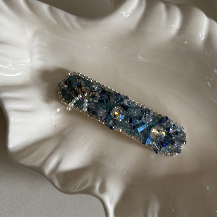 Wholesale Blue Full Diamond Hair Clip Elegant Bangs Clip Women's Side Clip Hair Accessories