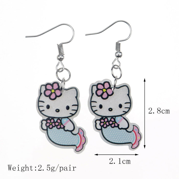 Wholesale Earring Acrylic Cartoon Cute Piggy Cat (S) JDC-ES-niqing001