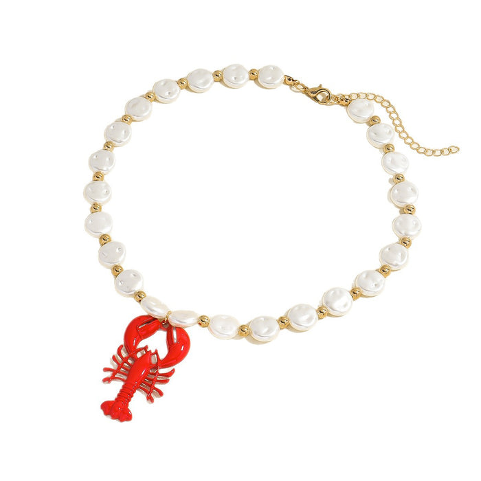 Wholesale Pearl necklace bead light luxury collarbone chain irregular shaped accessory