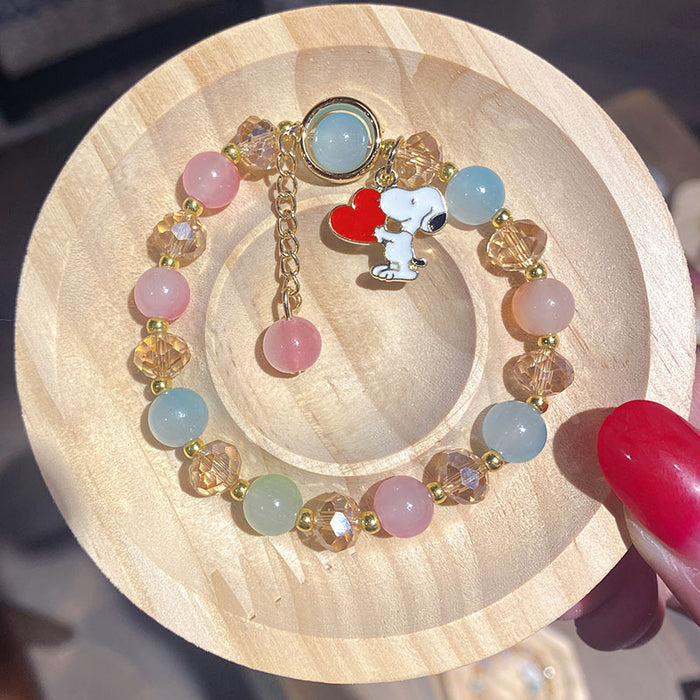 Wholesale Children' s Crystal Beaded Double Color Glaze Bracelet