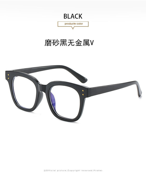 Wholesale Glasses with thin legs, V black frame, anti blue light, flat light, plain colored frame