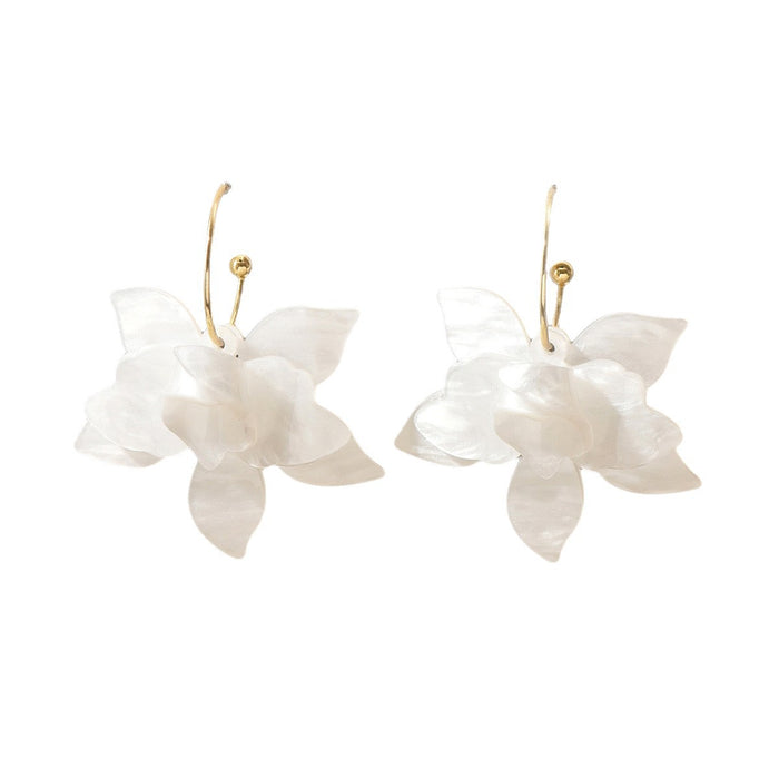 Wholesale Three-Dimensional Aesthetic Gardenia Flower Earrings for Women