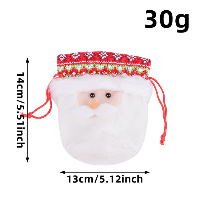 Wholesale Christmas Decorations  Velvet Apple Bag Bundle Flap Pocket Pants Ornaments Christmas Doll Gift Bag