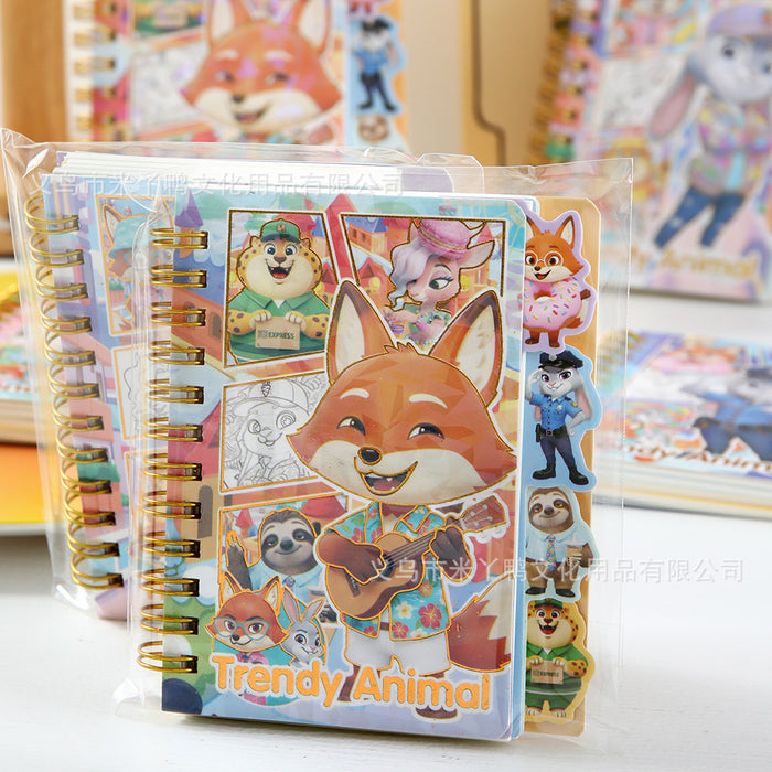 Wholesale A7 Gold Foil Spiral Notebook Cute Dividers Planner Student Stationery