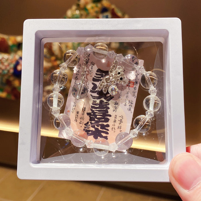 Wholesale Blue Diamond Studded Bear Bracelet Imitation Crystal Fashion Jewelry Accessory MOQ≥3