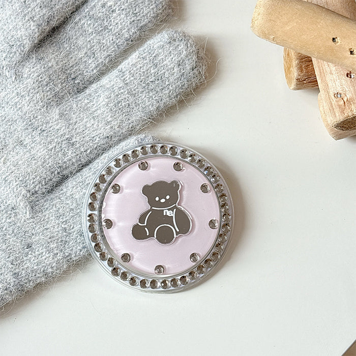 Wholesale Bear-Shaped Mirror Phone Holder with Rhinestones
