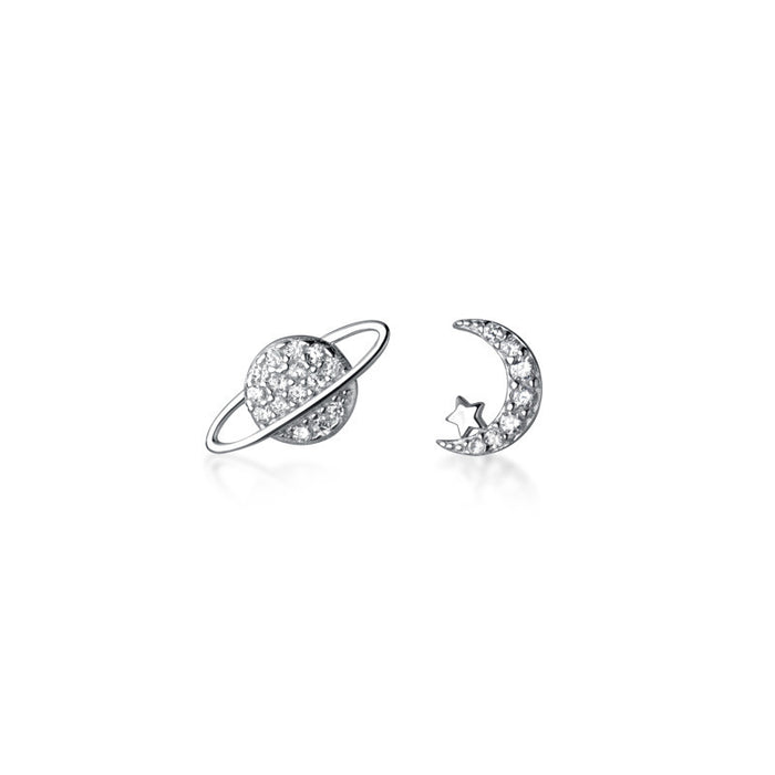 Wholesale Asymmetric zircon earrings with niche design, temperament, personality, exquisite earrings