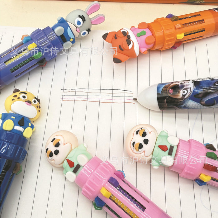 Wholesale Cute Cartoon 10-Color Ballpoint Pen for Students