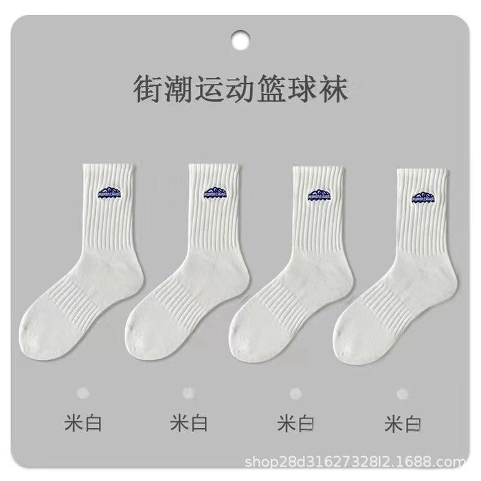 Wholesale Socks polyester cotton thin sports couple socks mid tube socks