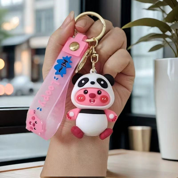 Wholesale Ruby Keychain Pendant Little Beaver Doll Bag Pendant Creative Key Chain Doll Machine Gift
