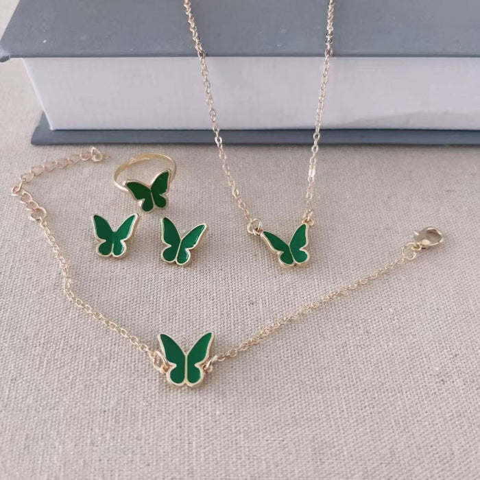 Wholesale Alloy Electroplated Black Butterfly Jewelry Set - Stylish Party Wear Jewelry Accessory