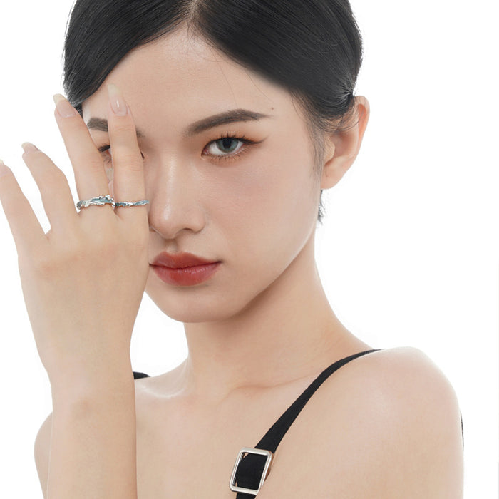 Wholesale S925 silver enamel ring non-fading drop glaze finger ring for women