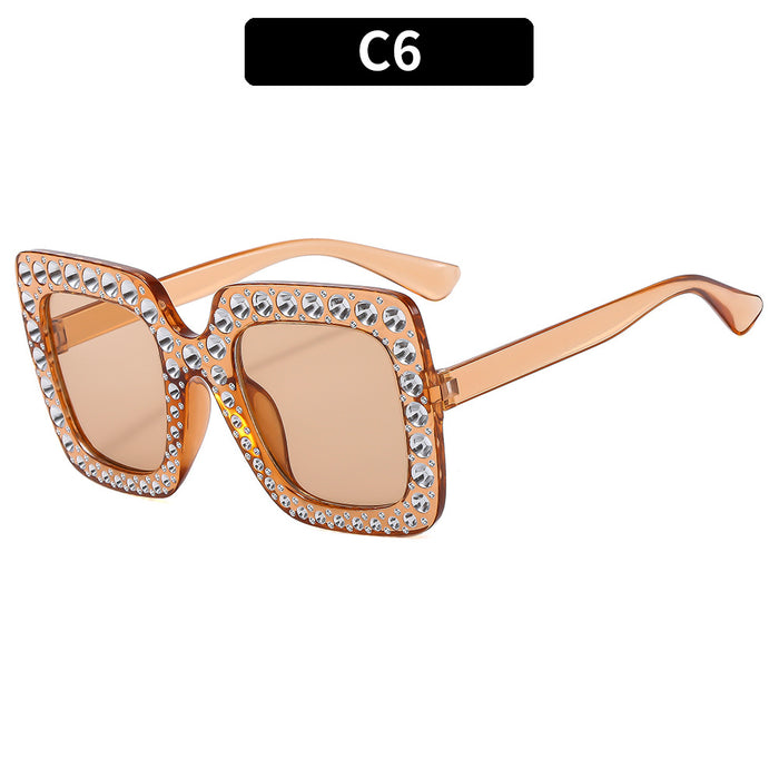 Wholesale Square Rhinestone Disco Sunglasses