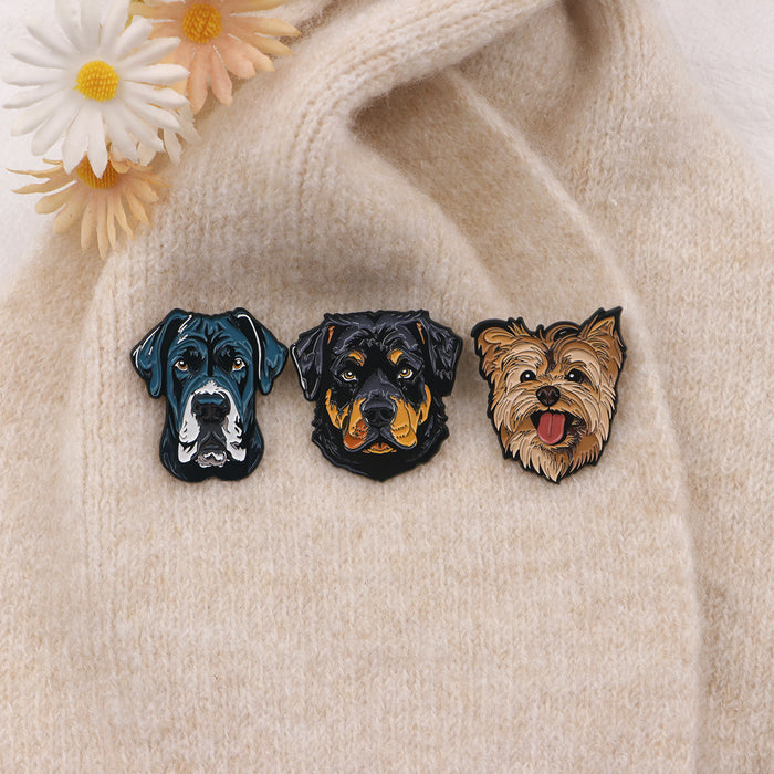 Wholesale Cartoon Dog Brooch Badge Clothing Backpack Decoration Alloy