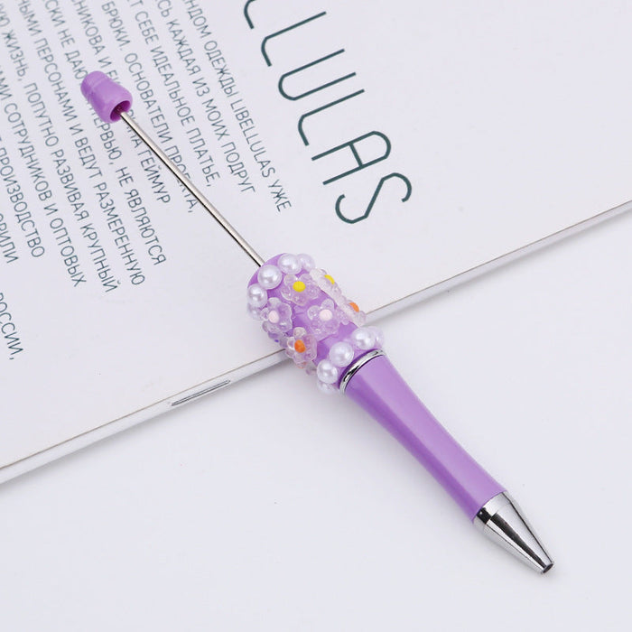 Wholesale Beadable Pens DIY Patch Pearl Flower Beadable Pen JDC-PN-ShuY007