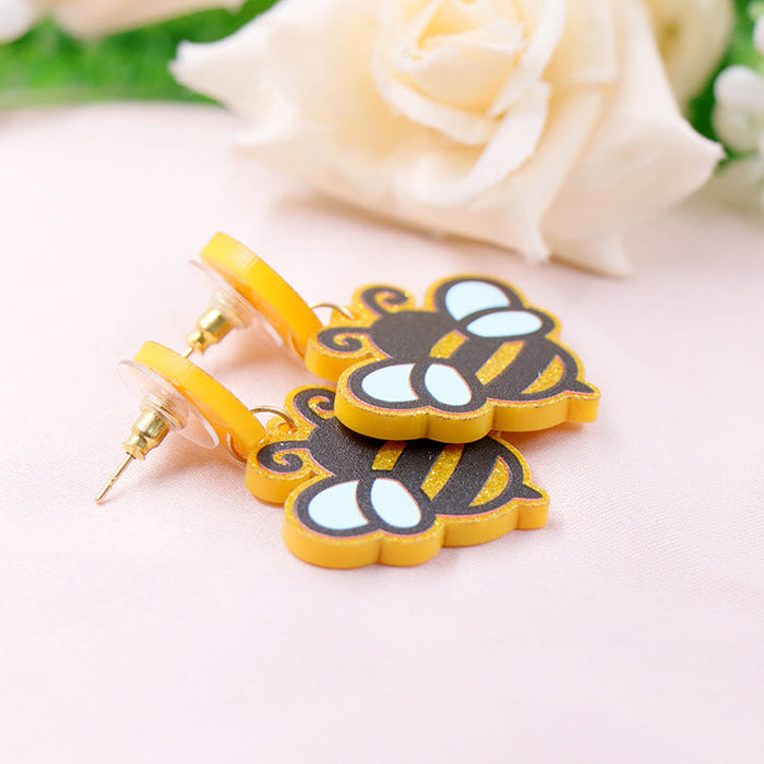 Wholesale Earrings Acrylic Easter Laser Cut Bee JDC-ES-XYan016