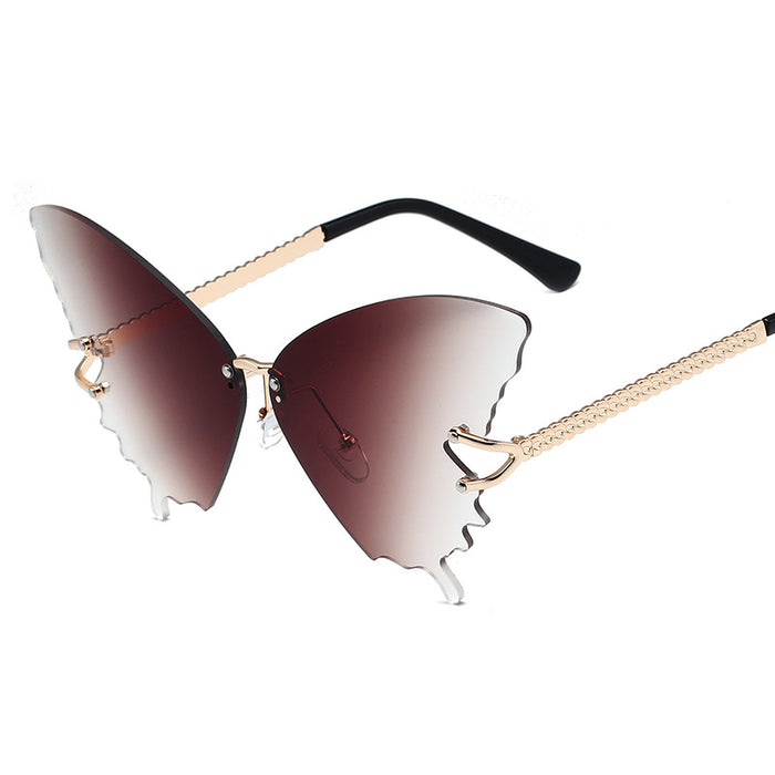 Wholesale Butterfly Large Frame Women's PC Sunglasses JDC-SG-HongR015