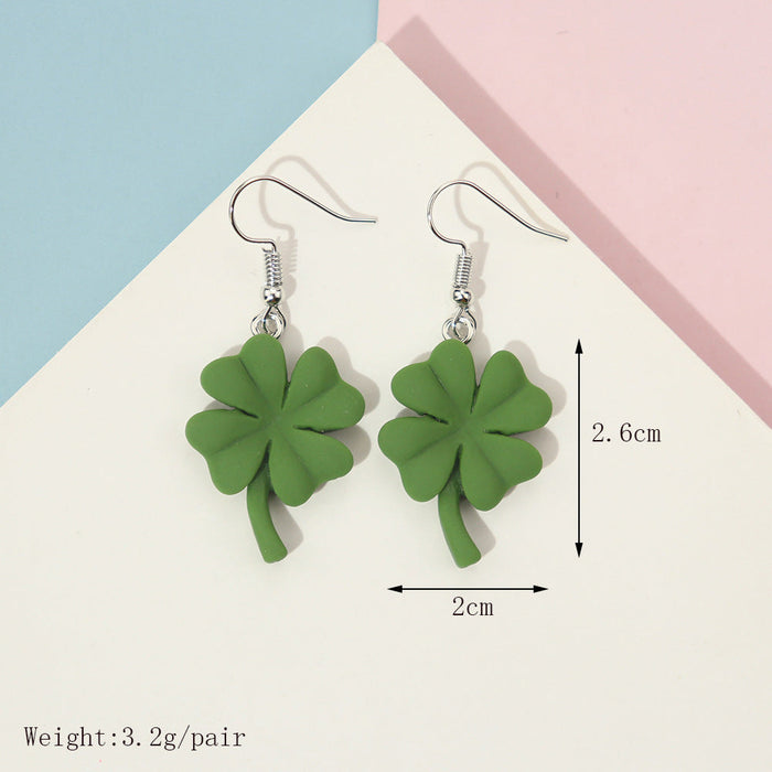 Wholesale Earrings Resin Four Leaf Clover Ginkgo Leaf Maple Leaf Banana Leaf JDC-ES-niqing011