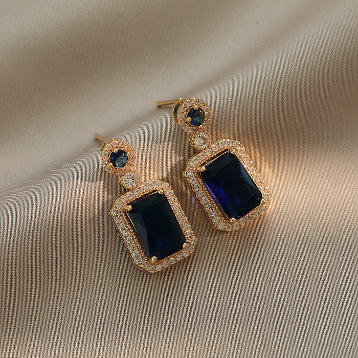 Wholesale Necklace zircon niche earring pendant set titanium steel lock chain