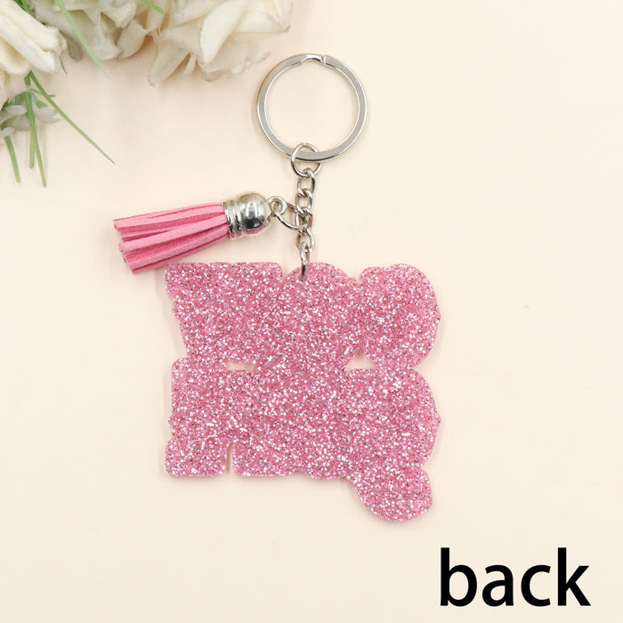 Wholesale Western Style Letters Acrylic Keychain JDC-KC-XYan003