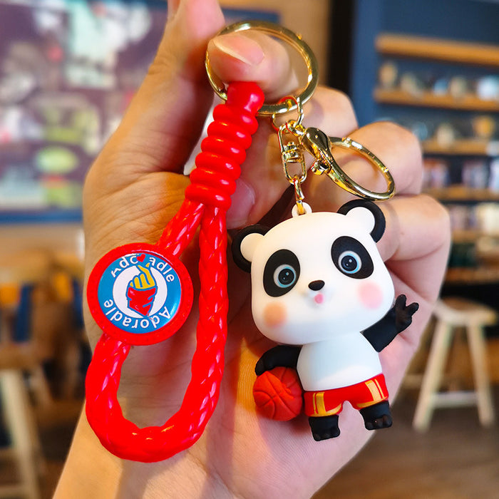 Wholesale Rubber Cartoon Doll Peking Opera Panda Keychain JDC-KC-Tingm184