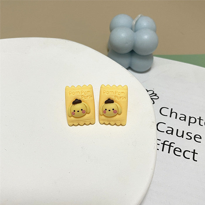 Wholesale Resin Earrings Simple Cartoon Candy Shape (S) JDC-ES-shier006