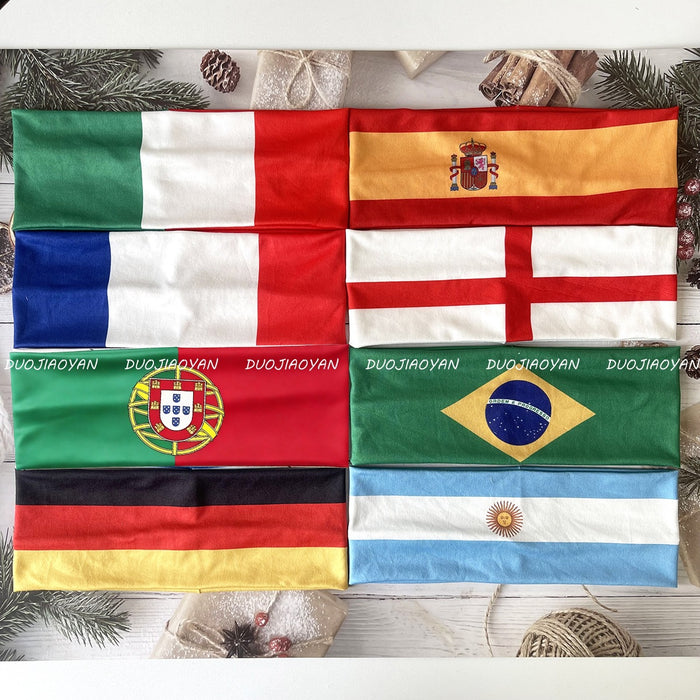 Wholesale World Cup Flag Print Headband Party Fan Cheering Hair Accessory Trendy Gift