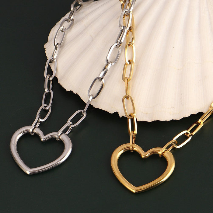 Wholesale 3pcs Gold Plated Stainless Steel Heart Pendant Necklace Jewelry Gift for Boutique