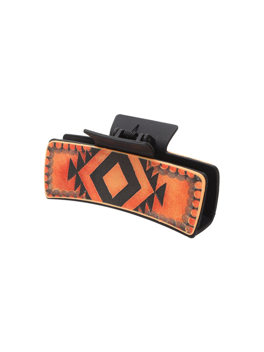 Wholesale Western Style Cactus Cow Head Leather Hairpin Women Grab Clip