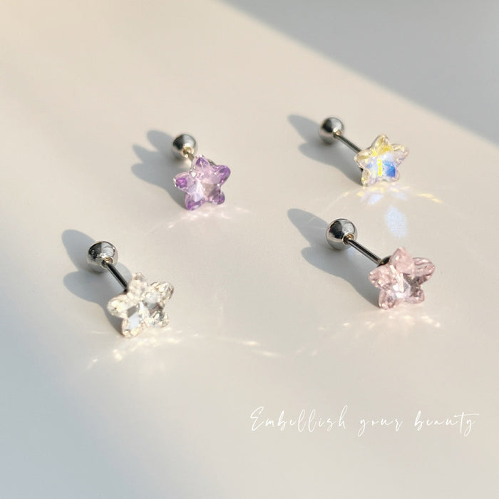 Wholesale Ultra sparkling zircon stud earrings with ear holes for high-end ear decoration