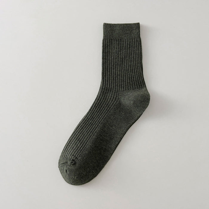 Wholesale Socks men's mid length socks solid color cotton socks men's classic sports socks long socks