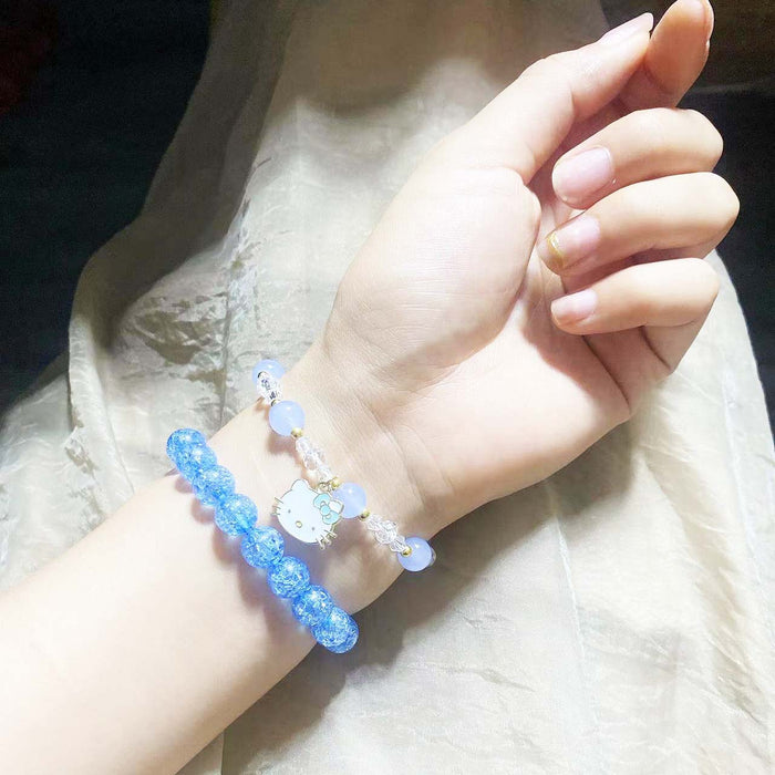 Wholesale Women' s white cat rose crystal bracelet best friend gift bracelet