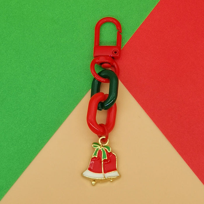 Wholesale Christmas Keychain Pendant Cute  Snowflake Elk Tree Snowman Mobile Phone Chain Bag Pendant