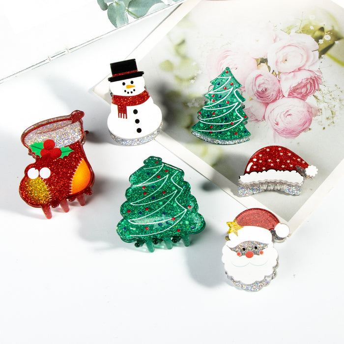 Wholesale Snowman  Christmas Tree Shoes Christmas Hat  Christmas Clip Hair Clip Cute Cartoon