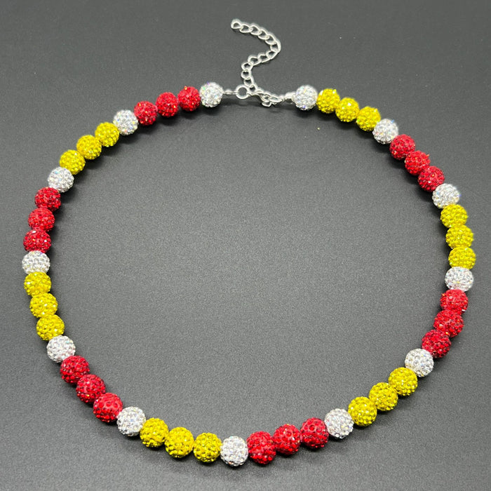 Wholesale Baseball necklace hip hop colorful diamond ball jewelry necklace