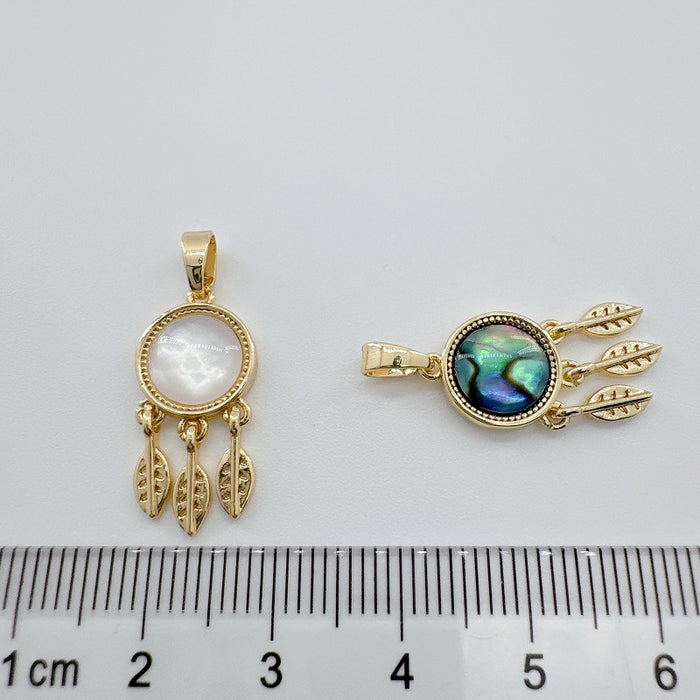 Wholesale Koi Fish Mother-of-Pearl Pendant Copper Electroplated Jewelry Accessory MOQ≥2