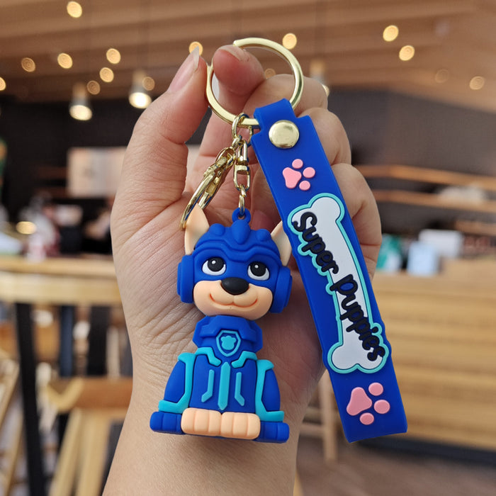 Wholesale Cartoon Dog Doll Silicone Keychain JDC-KC-ZhuoRan008