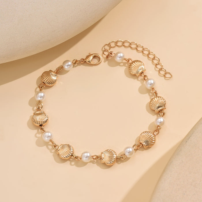 Wholesale Product Marine Fan Shell Imitation Pearl Bracelet