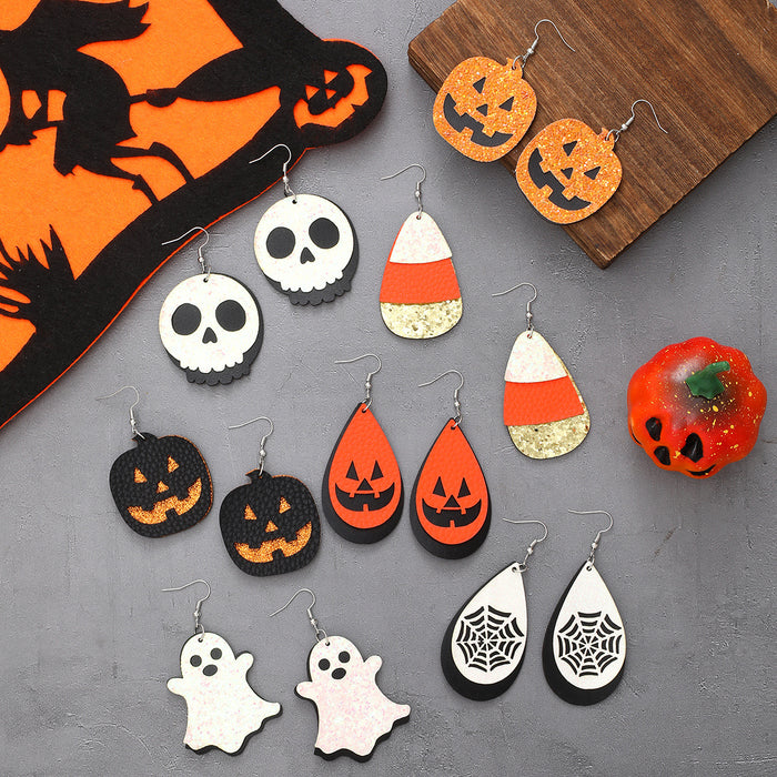 Wholesale  Cute Cartoon Pumpkin Ghost Earrings Dark Horror Skull Personalized Jewelry Accessories