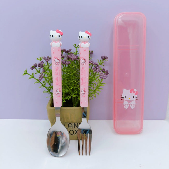 Wholesale Cartoon boxed tableware cute spoon and fork set stainless steel for students
