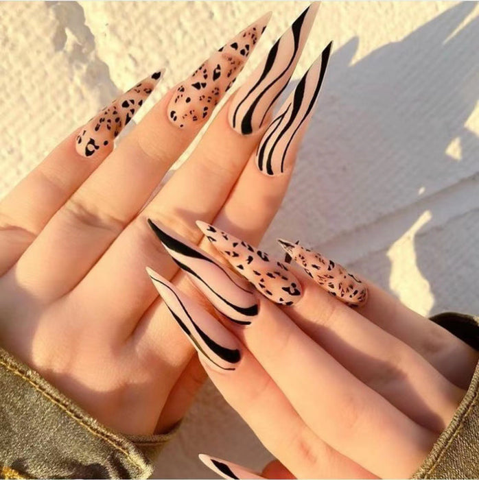 Wholesale Long Matte Leopard Print Nail Art Patches JDC-NS-SHao007