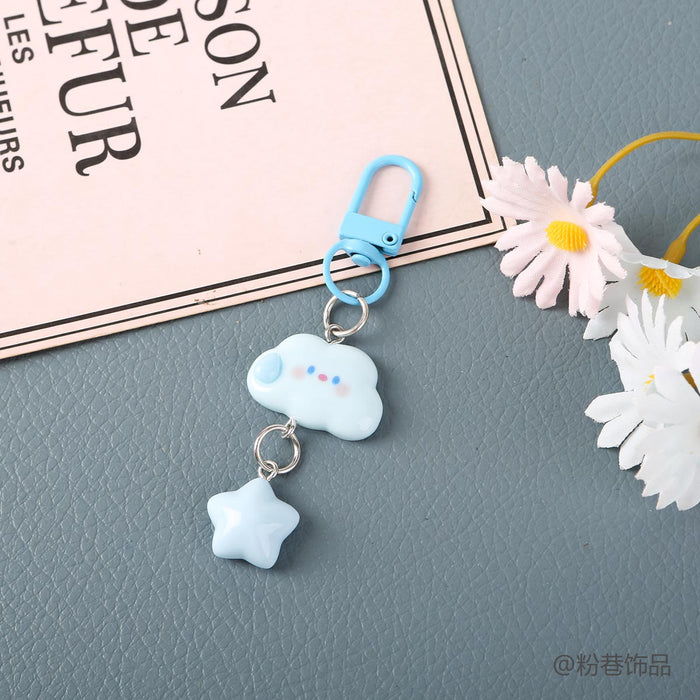 Wholesale Resin Cartoon Star And Cloud Speechless Keychain For Students And Couples