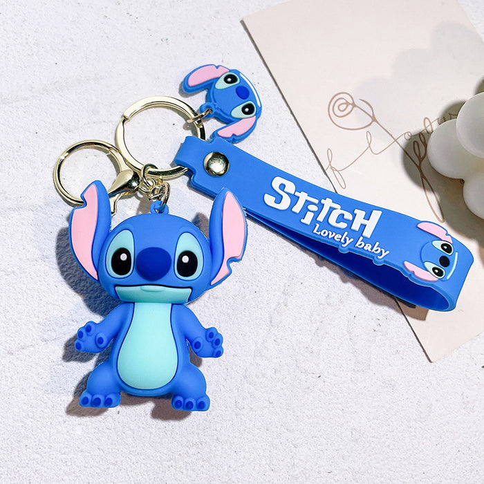 Wholesale color key chain soft rubber doll  pvc  car key chain pendant small gift