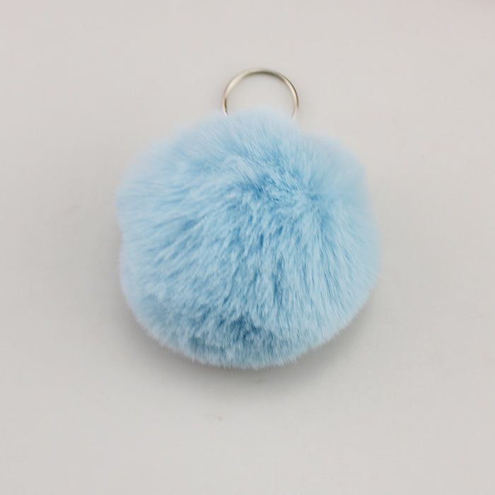 Wholesale Light Gray F Pom Pom Keychain 8Cm Car Key Accessory Boutique Gift