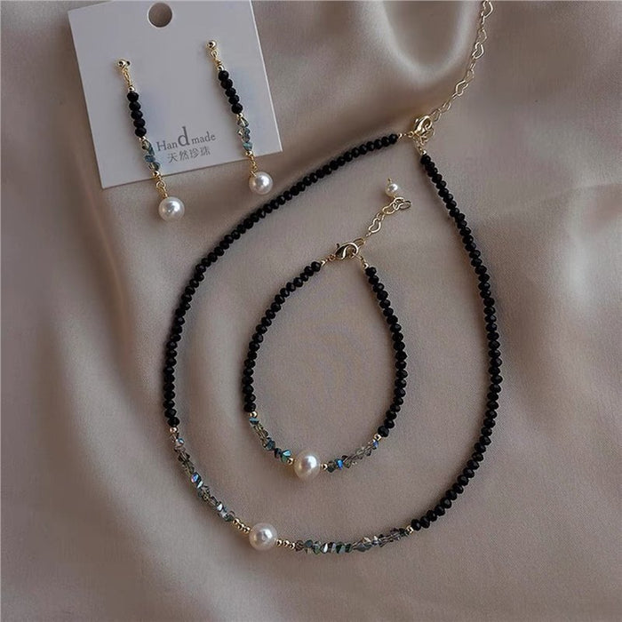 Wholesale Pearl necklace three piece set temperament fine bracelet