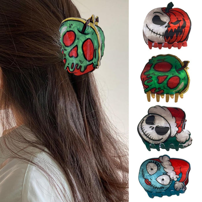 Wholesale  Hair Claw Clip  Pumpkin Head Witch Design Funny Face PVC Women S Holiday Hair Accessory For Boutique Resale